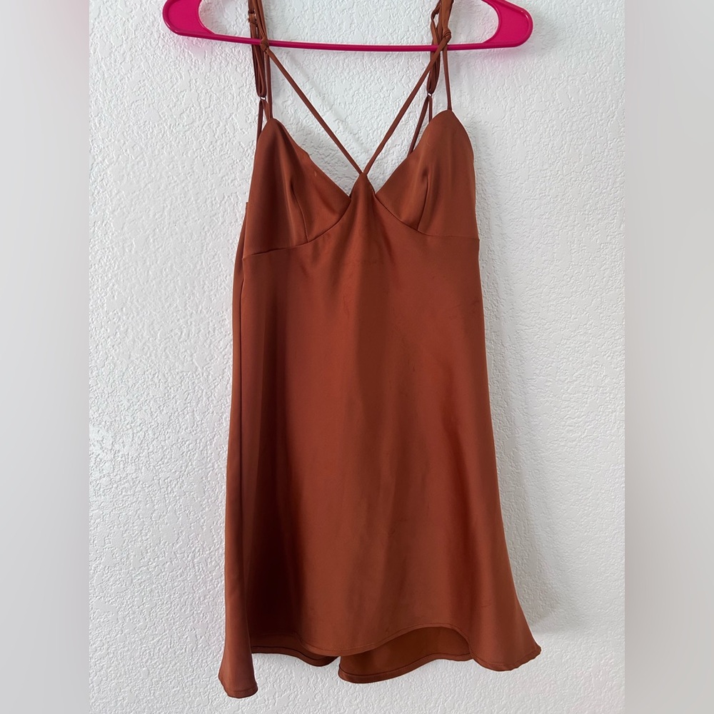 Copper mini dress